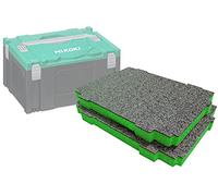 Shadow Foam HIT System Lot de 2 inserts en mousse pour Hikoki HIT System Case II, III et IV | Organisation d'outils, Kaizen, 5S, boîtes de rangement et de rangement (30 mm, vert)