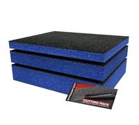 Shadow Foam Kit Petit Paquet bleu 3 pièces | Inserts en mousse pour boîte à outils - Feuille de mousse 40 x 32 cm Lot mixte (30, 50 et 70 mm de profondeur) Boîte à outils Organisation DIY et systèmes