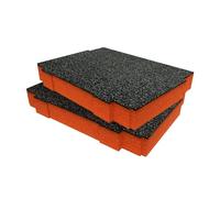 Shadow Foam Lot d'inserts compatibles avec les systèmes modulaires Makpac | Mousse coupée et pelée pour l'organisation de la boîte à outils (orange, 50 mm)