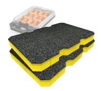 Shadow Foam Lot d'inserts compatibles avec l'organiseur compact Toughbuilt® StackTech | Coupez et décollez la mousse pour l'organisation de la boîte à outils, Kaizen, 5S (jaune, 30 mm)