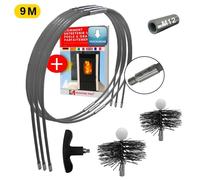 SHAFER PRO - Kit de Ramonage Poêle Pellet 9 mètres - Hérisson Ramonage 80 mm 100 mm EASYFLEX