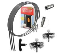SHAFFER PRO - kit de ramonage poêle pellet 3 mètres - hérisson ramonage 80 mm 100 mm EASYFLEX [Ebook Offert à Télécharger poêle pellets granules] 6 cannes de ramonage flexible Adaptateur (3 Mètres)