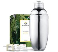 Shaker à cocktail de 710 ml avec passoire intégrée, shaker à martini en acier inoxydable avec mesure intérieure, accessoires de barman pour mélanger et secouer (argent)