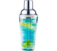 Shaker à cocktail en verre avec tête en acier inoxydable - 40 cl - idéal pour les débutants