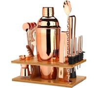 Shaker à cocktail - set à cocktail - cocktail - or rose - rose - machine à cocktail de luxe - set complet - 16 pièces