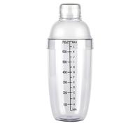 Shaker à cocktails en plastique de 700 ml, avec mesure intégrée et passoire