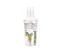 Shaker à cocktails - The Kitchenette - 8 X Décor Recettes - Transparent - Plastique - Idéal pour novices