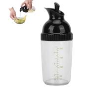 Shaker à sauce à salade, mélangeur à vinaigrette transparent, distributeur de vinaigrette avec bec verseur pour préparer le mélange de sauces(Le noir)