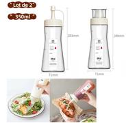 Shaker à Vinaigrette 350ml 2pcs Mélangeur pour sauce salade,Sirop,Huile-Blanc