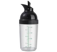 Shaker à vinaigrette avec mesure, 200 ml en plastique avec couvercle, mélangeur à vinaigrette et distributeur pour salade, sauce soja (noir)
