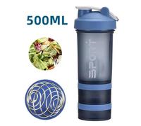 Shaker à Vinaigrette - Mélangeur Amovible - 500ML - Bleu - 26x7.5cm