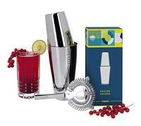 Shaker Boston Kit Cocktail Professionnel, Boston Shaker Inox Lesté avec Passoire Hawthorne, Shakers à Cocktails Tin on Tin, Set Accessoire Barman Pro pour un-Amateur de Mojito, Coffret Cadeau Original