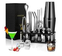 Shaker Cocktail,Cocktail Shaker Kit Mojito,25 Pièces Accessoire Bar,750 ml en Acier Inoxydable Kit Shaker à Cocktail Coffret Cocktail