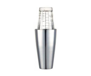 SHAKER Cocktail Inox + Verre gradué 400ml avec recettes KitchenCraft