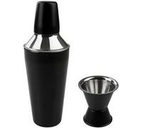 Fackelmann Lot de 2 ustensiles barman – Shaker inox 750 ml et doseur 4 cl – Noir