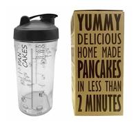 COOKUT - Shaker Miam - Réalisez Une pâte à crêpes ou Pancakes Parfaite en Moins de 2 Min - Pratique, sans Robot, Balance ni ustensile et sans salissure - Conservation Facile - 14 x 14 x 23 cm