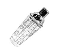 Shaker mélangeur de boissons avec marquages de mesure, corps en verre transparent et couvercle d ' aspect métallique pour le service à domicile et restaurant Mélangeur de boissons en verre Shaker