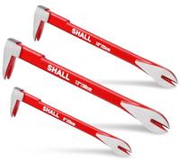 SHALL 3 outils d'arrache-clous 30,5/25,4/20,3 cm, résistants, mini pied-de-biche, forme de patte de chat, utilitaire, Wonder Bar, alliage d'acier 40 Cr pour remodeler la maison et le travail du bois
