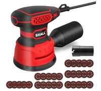 SHALL 350W Ponceuses excentrique，avec 30 feuilles abrasives, outil à main de 125 mm, fonction d'aspiration des poussières, convient au ponçage, au polissage et au travail du bois.