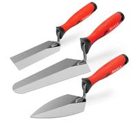 SHALL Ensemble de truelles de Finition à Prise Souple 3 pièces, truelle de pointage, truelle de calibrage, truelle de Marge, Outils de maçonnerie de Construction avec poignées à Prise Souple
