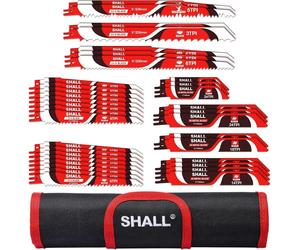 SHALL Lames de scie sabre, jeu de 34 lames en acier au carbure Bois Métal Plastique