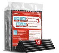 SHALL - Lot de 100 bâtons de colle noirs, 11 mm x 200 mm, pour pistolets à colle toutes températures, bricolage, bricolage, artisanat, scellage, restauration, décoration de vacances