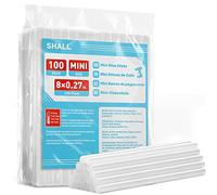 SHALL Mini Bâtons de Colle Chaude, 7mm x 200mm, Paquet de 100 Bâtons de Pistolet à Colle Chaude Transparents, Polyvalent, Bon pour le Bricolage