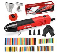 SHALL Mini pistolet thermique, pistolet à air chaud portable avec buse réflectrice et support pliable, 230 °C/400 °C, pour travaux manuels, film rétractable et séchage de l'encre
