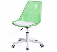 Shally Dogan Chaise de Bureau avec 5 Roues pivotantes, Dossier Transparent en polypropylène, Fauteuil Ergonomique avec Assise rembourrée à Haute densité, idéale pour Chambre, Bureau, Maison (Vert)