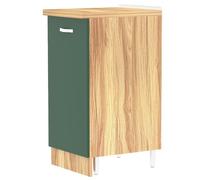 Shally Dogan Meuble de Cuisine avec Porte Simple et Deux Compartiments, Meuble avec Structure en Bois Robuste et résistant, Couleur Vert, Meuble modulaire, Dimensions 40 x 50 x 85 H cm (Porte Simple)