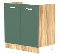 Shally Dogan Meuble sous-Sol pour Cuisine 2 Portes modulables Meuble de Base de 80 pour évier (Vert, 80 x 50 x 85 cm)
