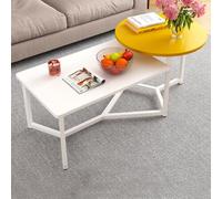 Shally Dogan Table Basse Basse pour Salle à Manger avec 2 étagères, Table Design Luxueux, élégante, Plateau Rond et rectangulaire, idéale pour Le Salon. Salon et Bureau (Jaune)
