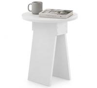 Shally Dogan Table basse ronde de salon, design minimaliste, table latérale pour canapé peu encombrant avec structure résistante, table de chevet multifonction pour la maison, le bureau, 42 x 23,5 x