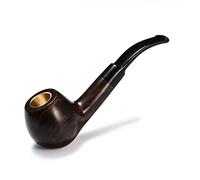 SHALOLY Pipes à Tabac Vintage pour Hommes, Pipe à Fumer incurvée en Bois Faite à la Main pour Homme, Petit Adulte, Ensemble Cadeau de Pipe à Fumer pour Fumeurs (Brown1 4.8x14.5cm)