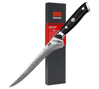SHAN ZU Couteau à Désosser Damas 18cm, Couteau Filet de Sole Japonais | 67 Couches avec Noyau en Acier 10Cr15MoV Ultra Tranchant pour Viande & Poisson, Manche G10 - PRO Series