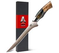 SHAN ZU Couteau à Fileter Poisson 18cm Acier Damas et Cuivre, Couteau Cuisine