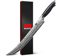 SHAN ZU Couteau à Jambon 30 cm Acier en poudre, Japonais Couteau à Barbecue Tranchant à Haute Teneur en Carbone de 12°, Couteaux de Cuisine avec Manche Ergonomique