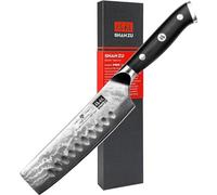 Shan Zu Couteau de cuisine 16,5 cm Couteau universel Acier inoxydable Damas Lame de couteau extra-tranchante Poignée ergonomique Emballage cadeau exquis