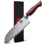 SHAN ZU Couteau de Cuisine Santoku 18cm, Lame Ultra-tranchante à 12°