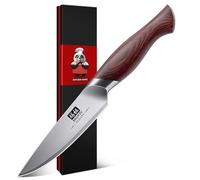SHAN ZU Couteau d'office 10cm, Couteau de Cuisine Petit | Acier Japonais 10Cr15MoV (62 HRC) - Couteau pour Légumes & Fruits, Manche Pakkawood Ergonomique Antidérapant