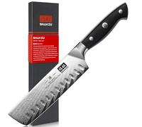 SHAN ZU Couteau Nakiri 16,5 cm, Couteau à Légumes Professionnel Couteau de Cuisine Chef Damas en Acier (AUS-10) Japonais, Poignée Ergonomique G10 - SUN Series