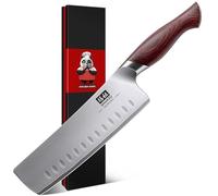 SHAN ZU Couteau Nakiri 18 cm, Couteau Japonais Ultra Tranchant | 5 Couches d'Acier Inoxydable, Noyau 10Cr15MoV High-Carbon, Manche Ergonomique en Bois de Pakka, Idéal pour Légumes & Fruits