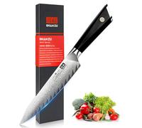 SHAN ZU Couteau Universel 15cm Acier Damas Japonais, | Couteau de Cuisine Couteau Utilitaire Professionnel 10Cr15MoV Ultra Tranchant, Manche Ergonomique en G10 Polyvalent