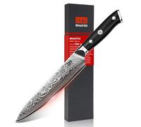 SHAN ZU Couteau Universel Damas 15cm, Couteau de Cuisine Japonais | en Acier Damas 67 Couches, Lame Ultra Tranchante, Poignée Ergonomique G10, pour Viandes & Légumes - PRO Series