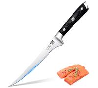 SHAN ZU Couteaux à Filet 18cm, Couteau à Poisson Professionnel 7 Pouces, Couteaux Filet de Sole Couteau à Fileter Poisson en Acier Inoxydable Allemand