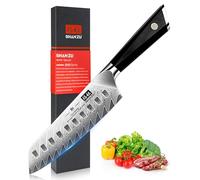 SHAN ZU Damas Couteau de Santoku, Couteaux de Cuisine Japonais en Acier Damas 10Cr15Mov 67 Étages, Manche G10, Lame Super Tranchante, Professionnel pour Couper Légumes, Fruits, la Viande