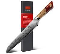 SHAN ZU Damast Brotmesser 18cm, Japanisches SG2 Pulverstahl Messer