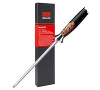 SHAN ZU Fusil à Aiguiser 20cm, Aiguiseur Couteau de Cuisine | Ergonomique Manche en Bois d'érable, Emballage Coffret Cadeau