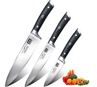 SHAN ZU Set de Couteaux de Cuisine Japonais 3 Pièces en Acier Inoxydable Haute Dureté