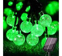 SHANJIA Guirlande Lumineuse Solaire, 6.5m 30LED 8 modes Lampe Solaire Exterieur pour Terrasse,Jardin,Cour,Porche,Lumiere Solaire Exterieur Décoration de Fête de Mariage (Vert, Boule 2.4)